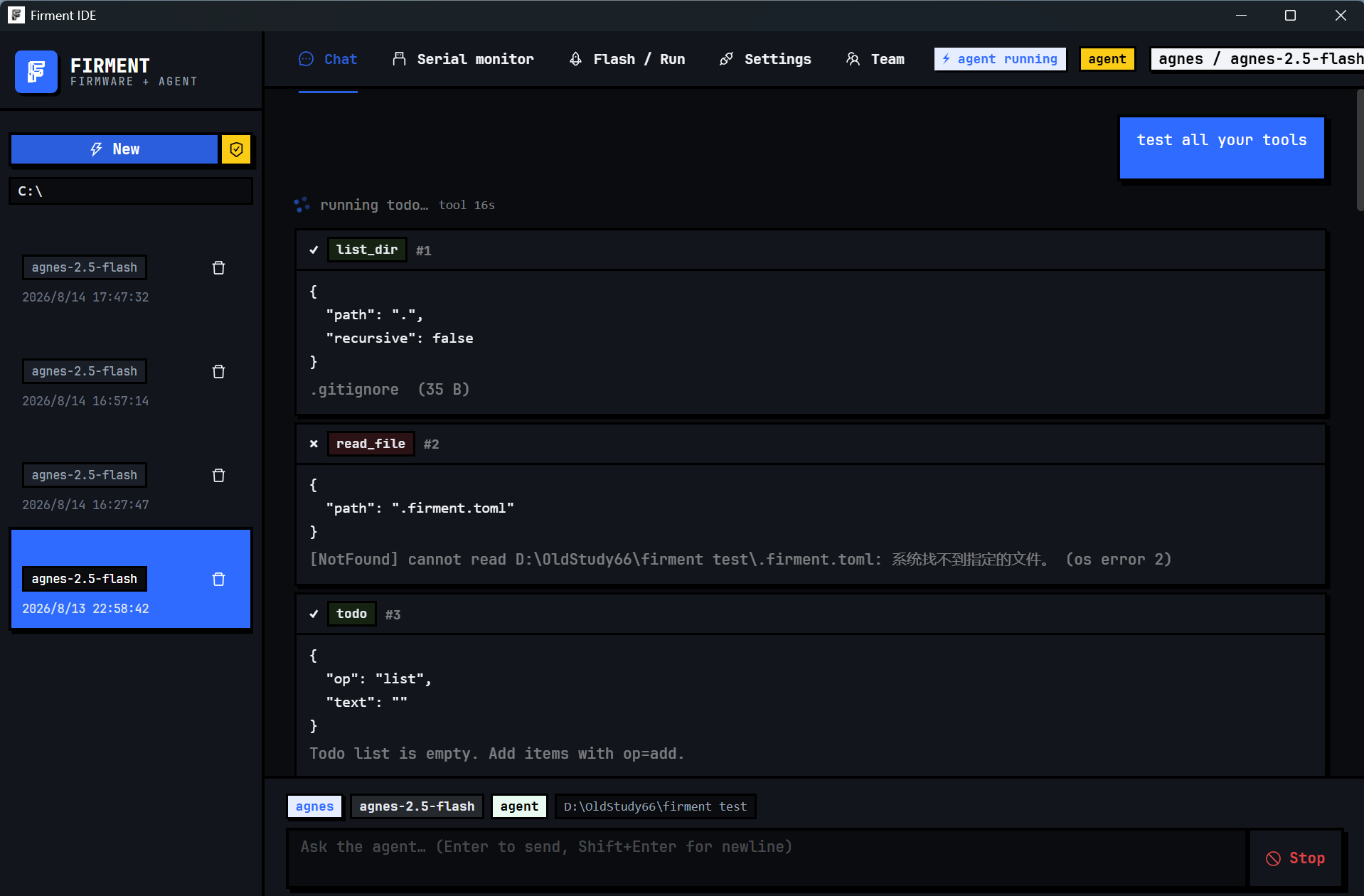 Firment desktop GUI